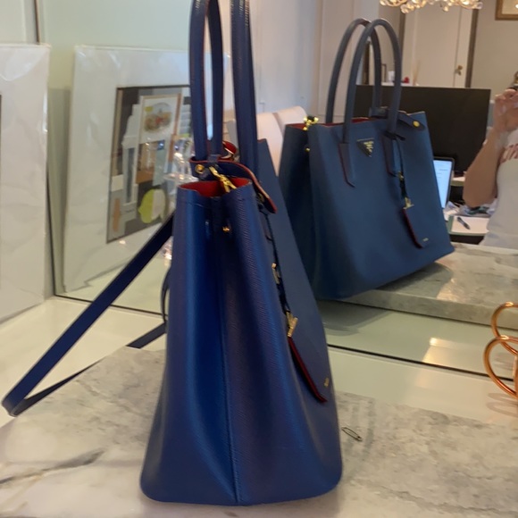 Medium Saffiano Leather Double Prada Bag - Picture 6 of 6
